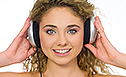 Pretty girl listening to music