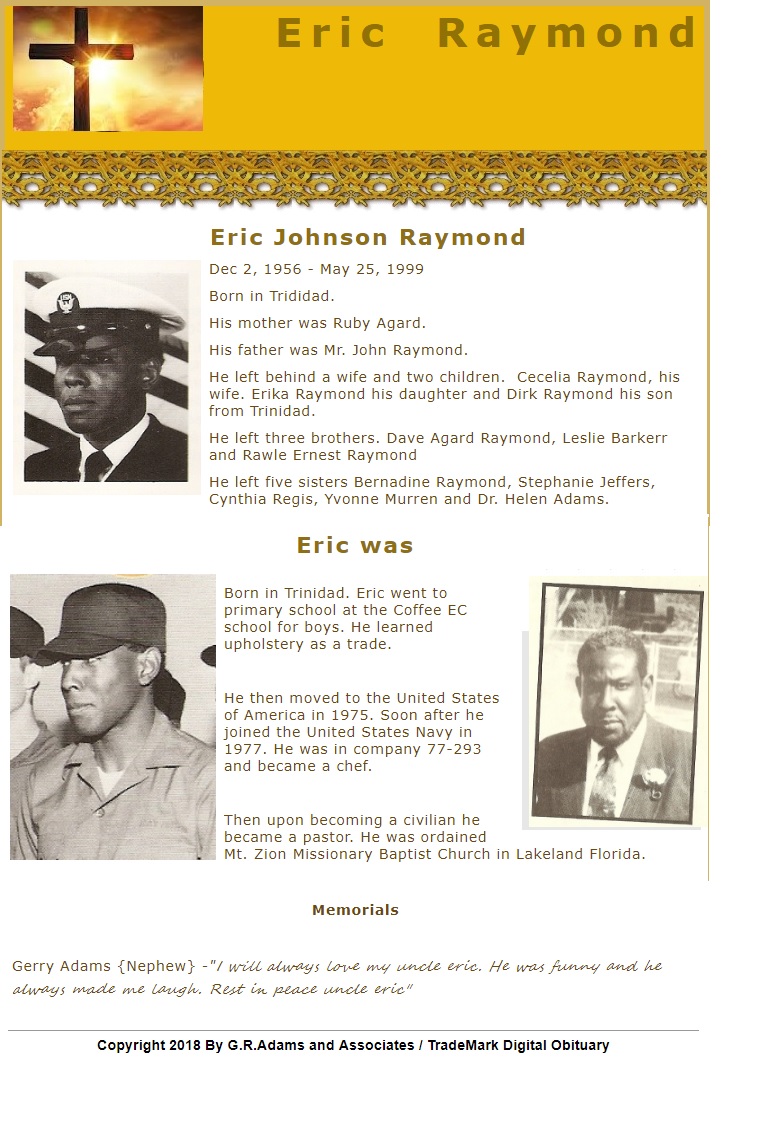 A piece of my Uncle Eric Digital Obituary